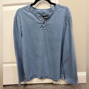 UNTUCKit Zede Blue Long Sleeve Henley Shirt